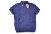 View Item Farah Vintage Knitted Polo with Textured Panel Blue